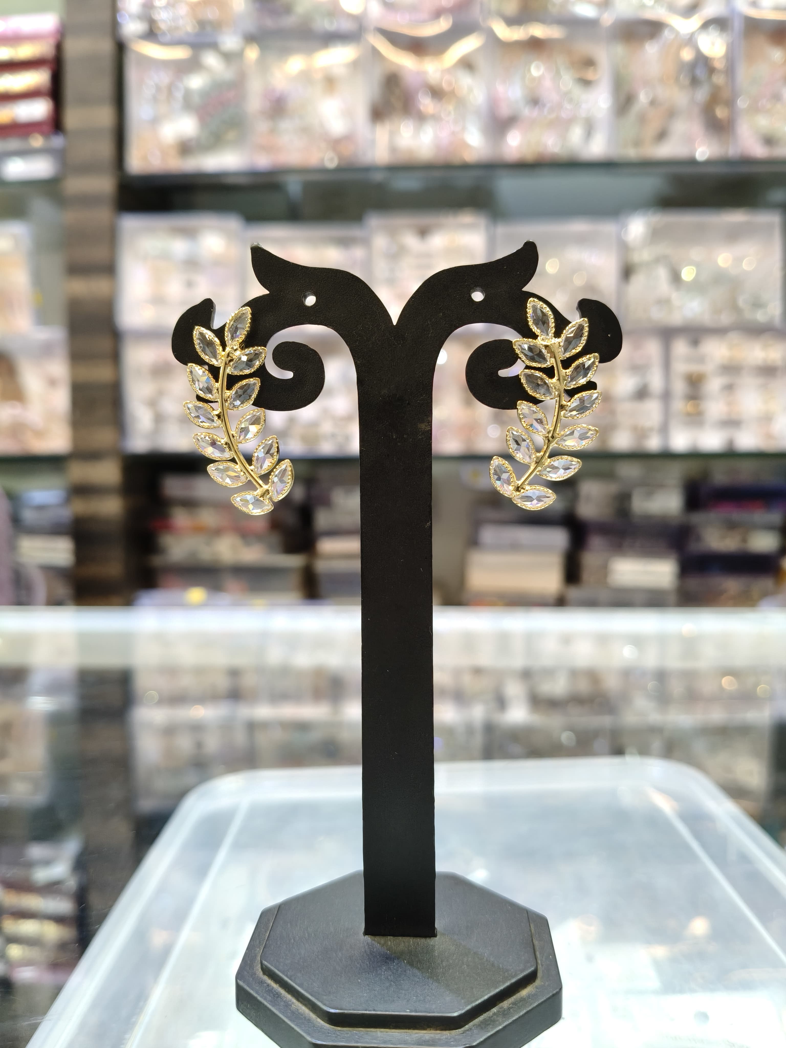 Gold Leaf Design Earrings