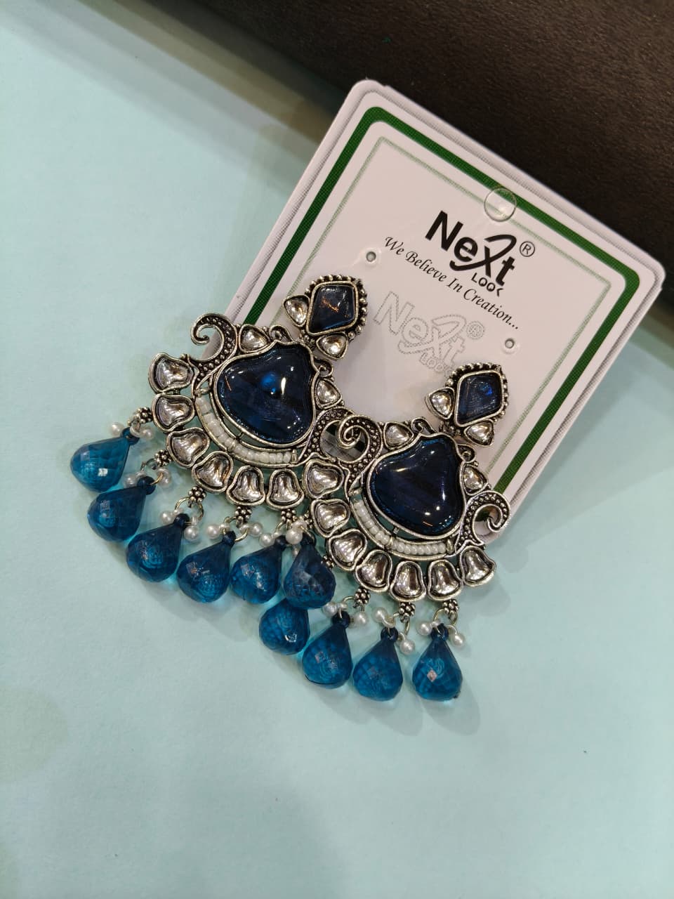 Blue Statement Earrings