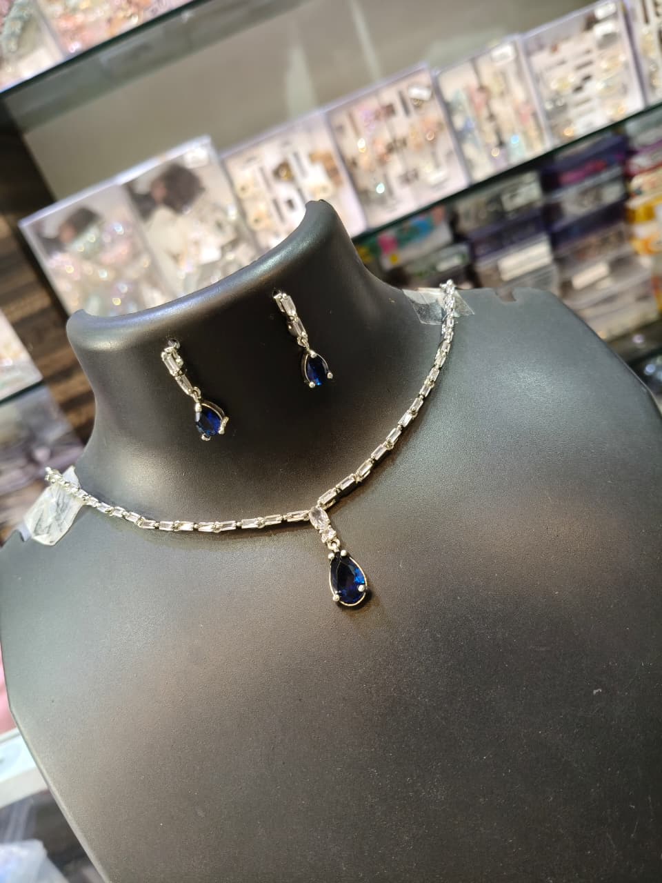 Blue Teardrop AD Jewelry Set