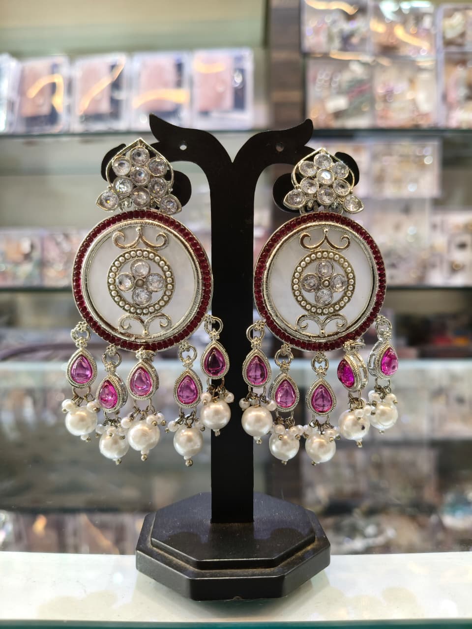 Traditional Kundan Chandbali Earrings