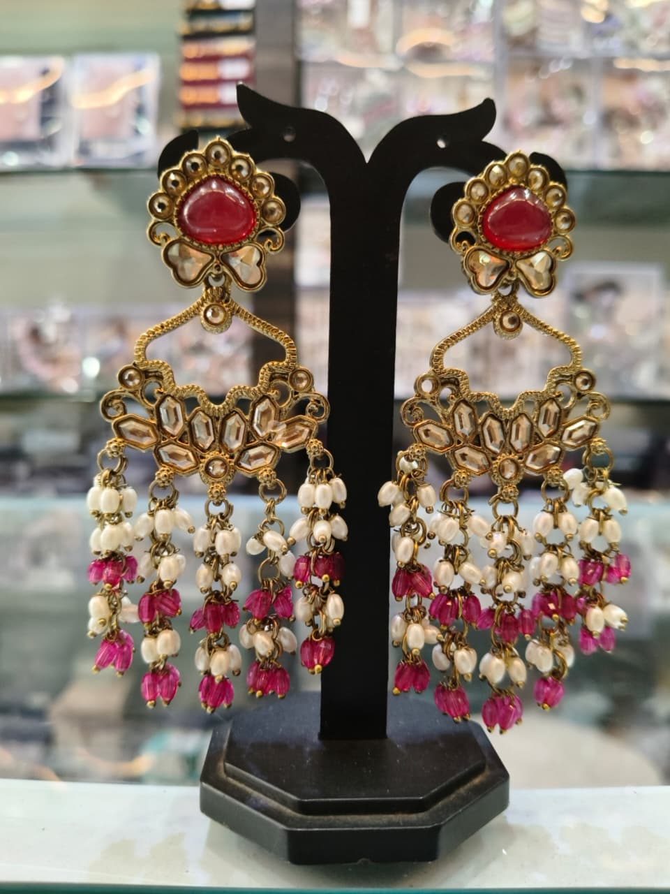 Traditional Kundan Chandbali Earrings