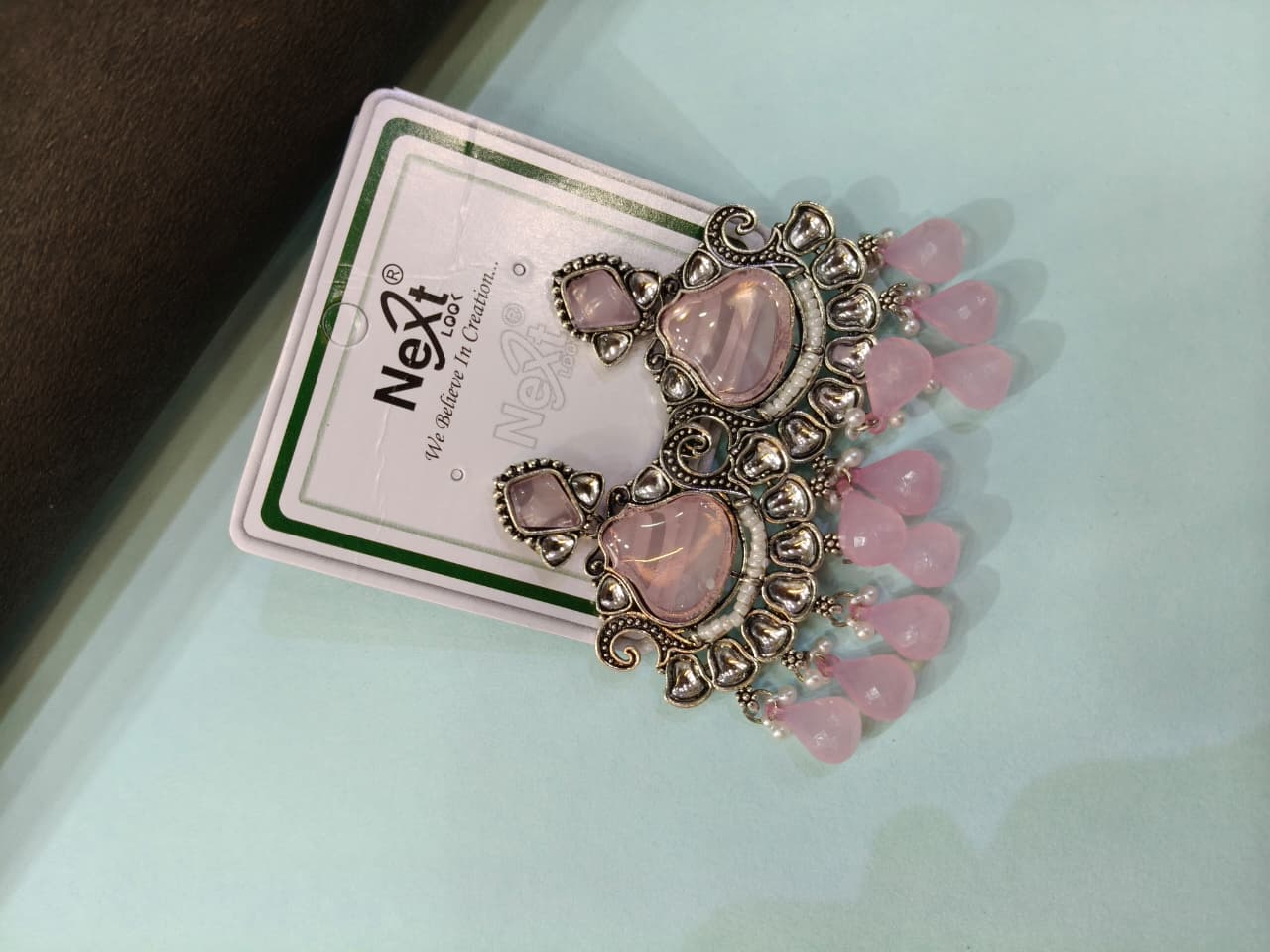 Elegant Pink Stone Earrings