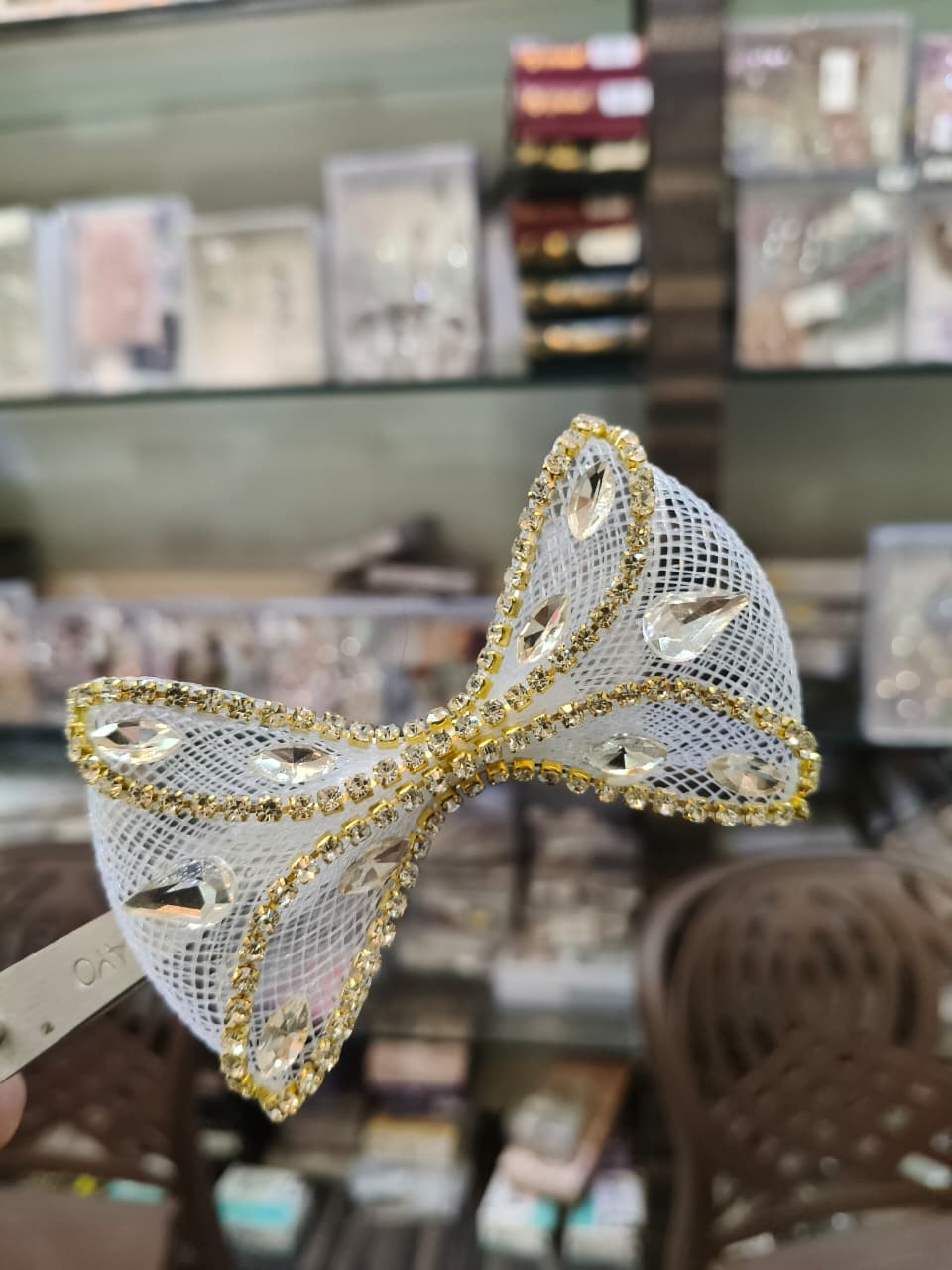 Embellished Mesh Bow Hair Bow