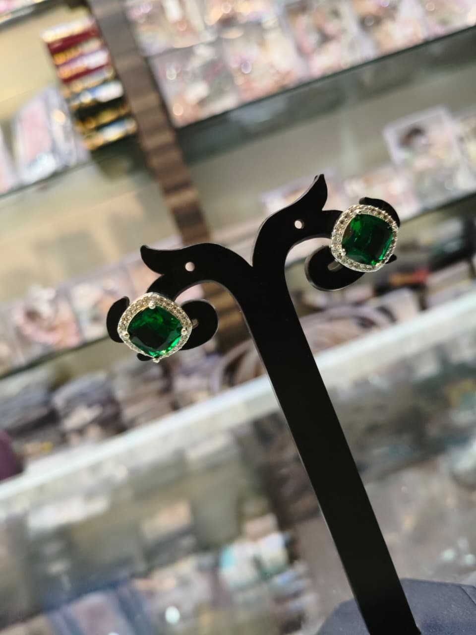 Emerald Green Stud Earrings