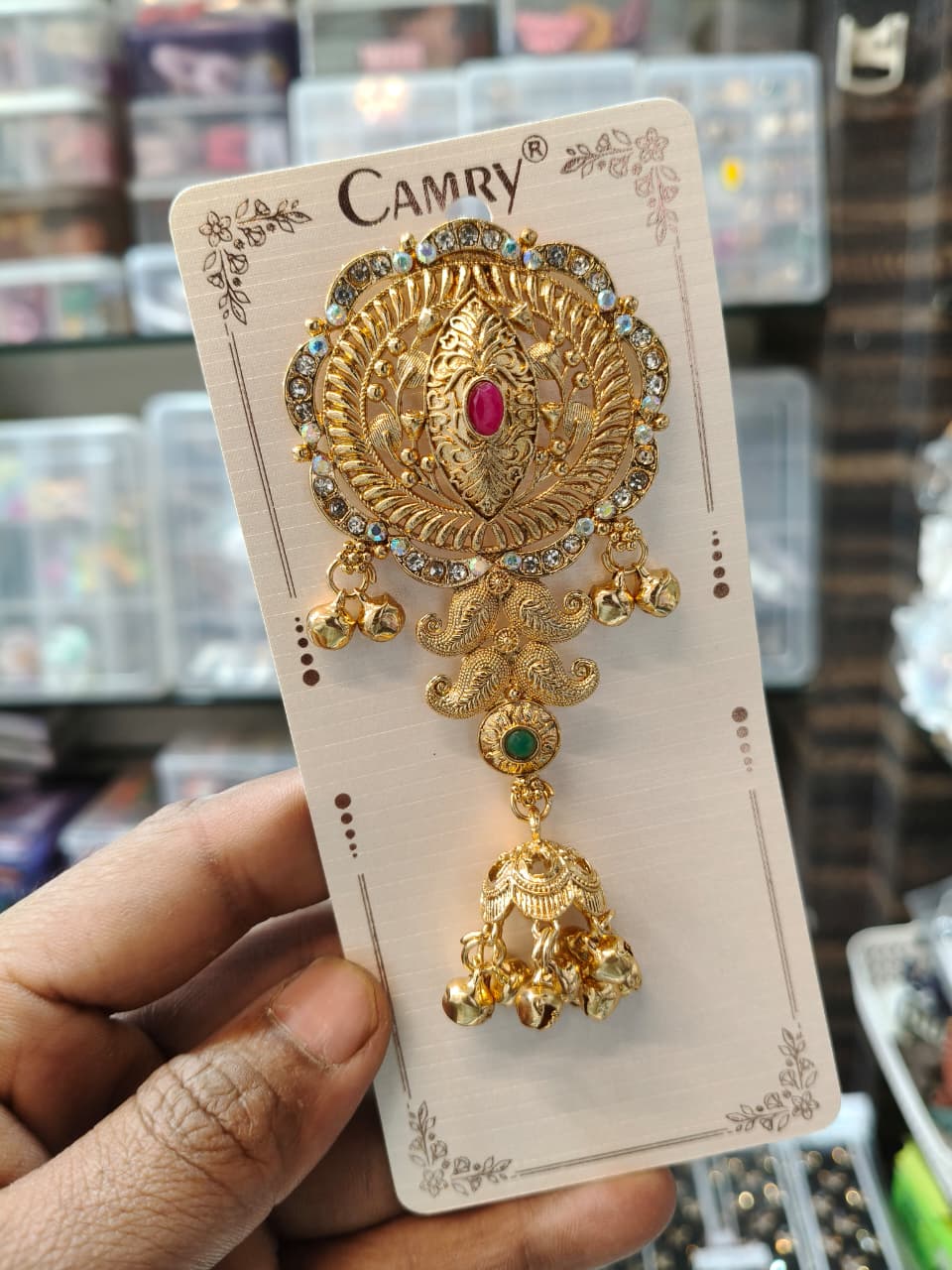 Ethnic Gold-Plated Hair Clip