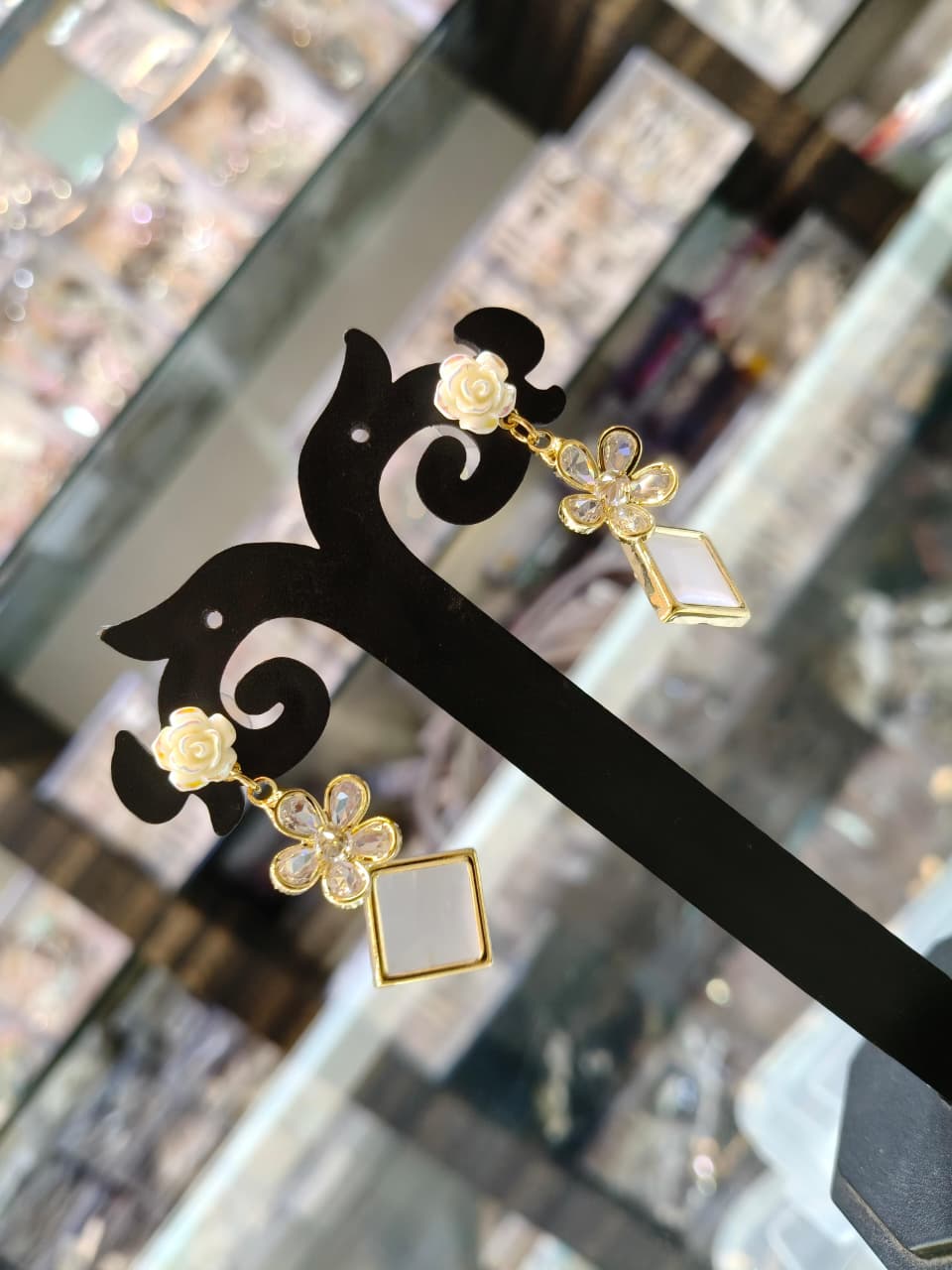 Elegant Floral Drop Earrings