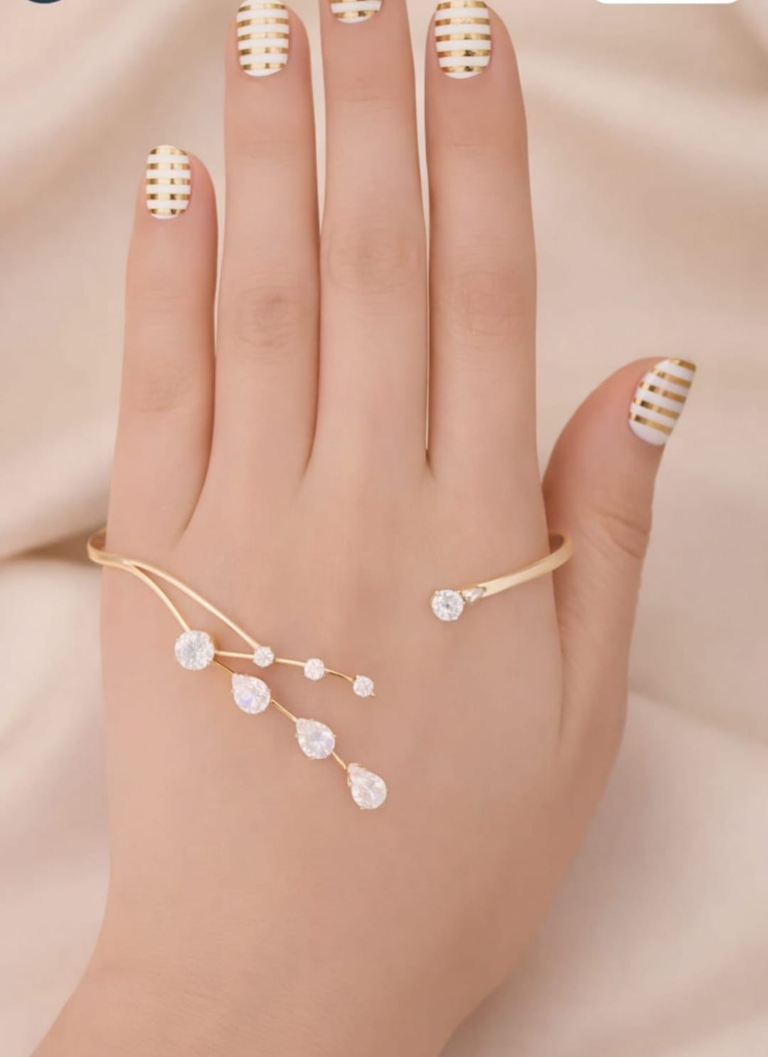 Elegant Gold Hand Bracelet