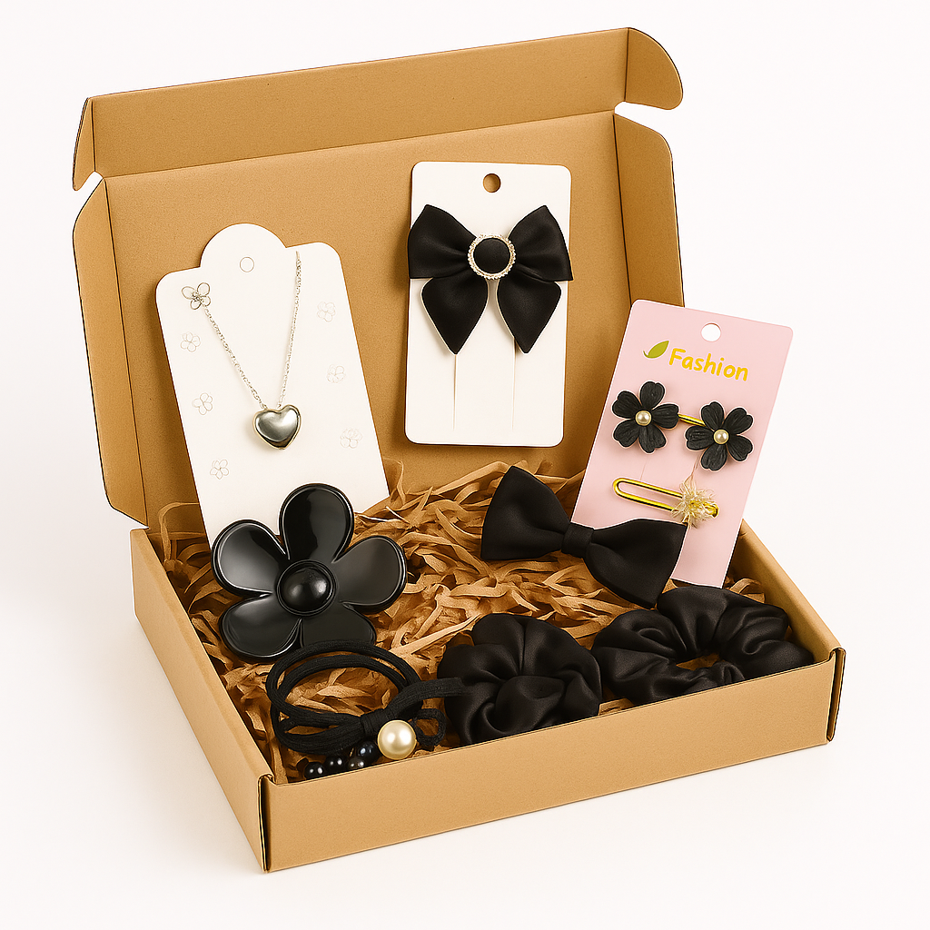 Elegant Black Accessories Gift Box