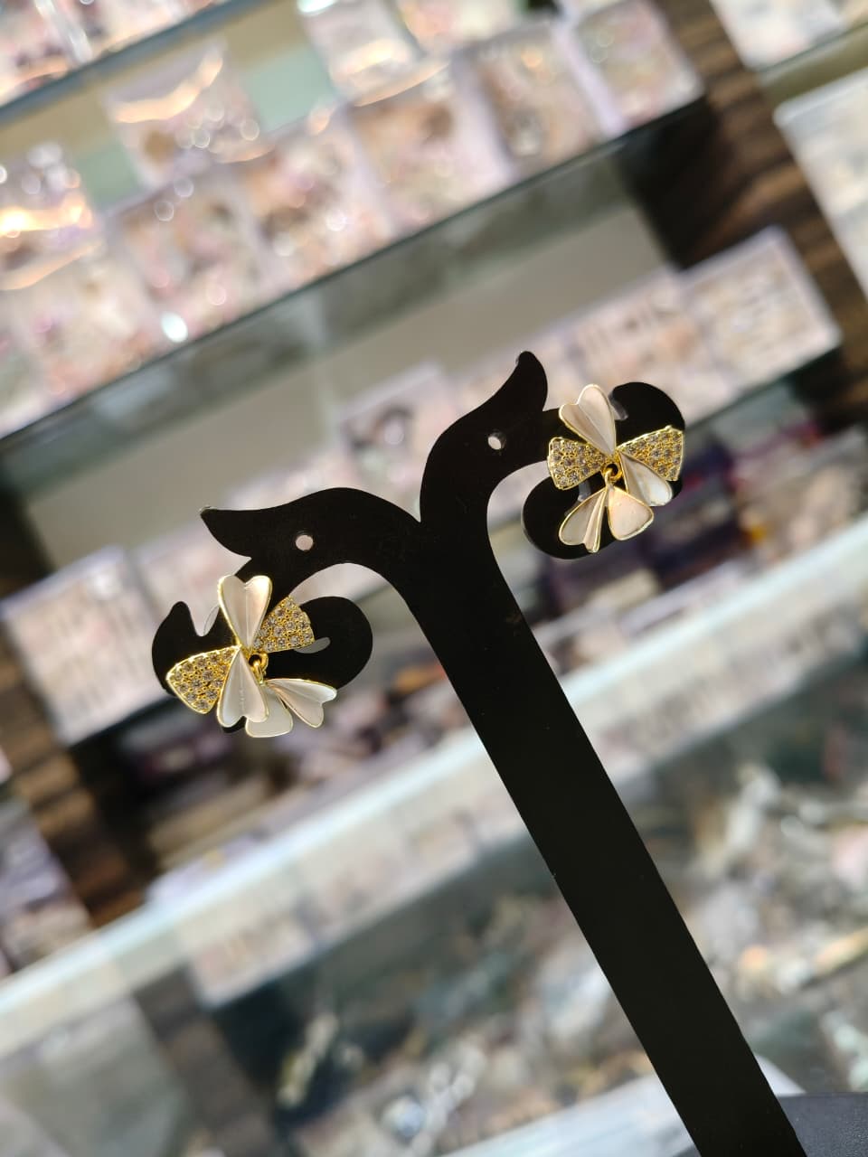 Floral Gold-Plated Stud Earrings