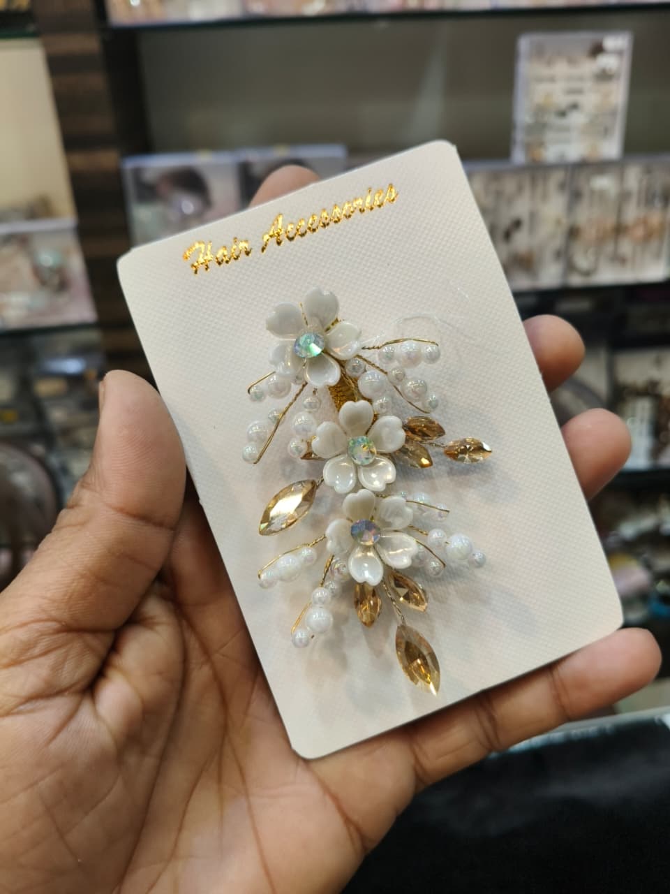 Floral Pearl Hair Clip