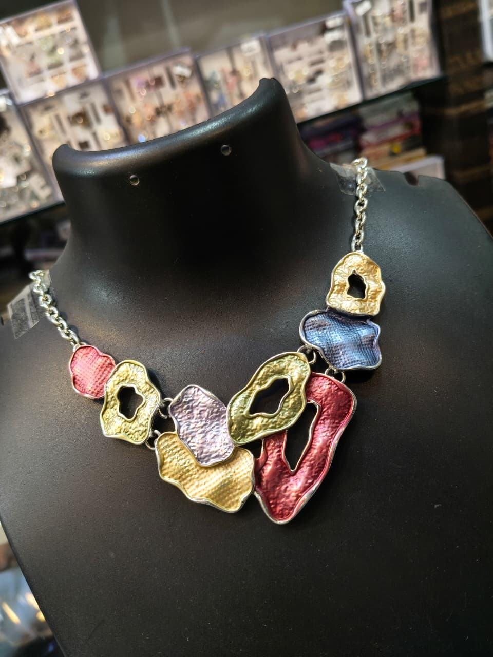 Abstract Multi-Color Statement Necklace