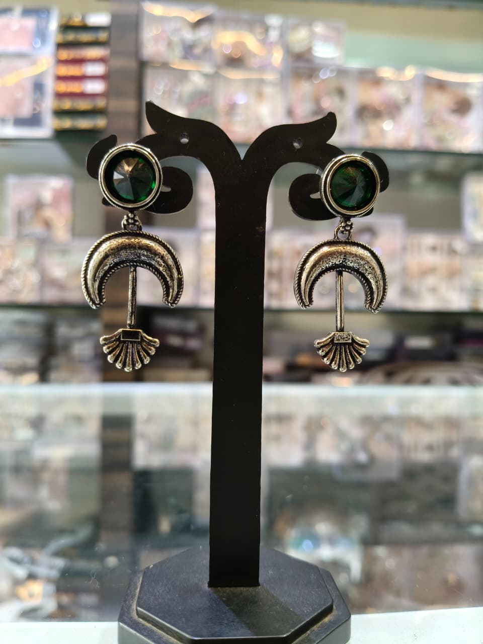 Antique Crescent Drop Earrings