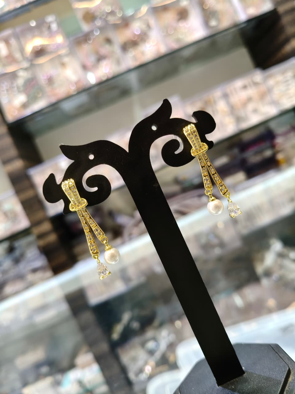 Gold Plated Pearl Drop Earrings