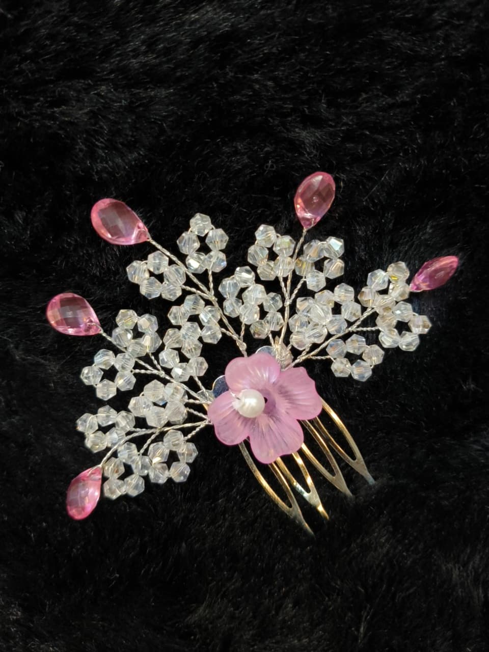 Crystal Floral Hair Comb Clip