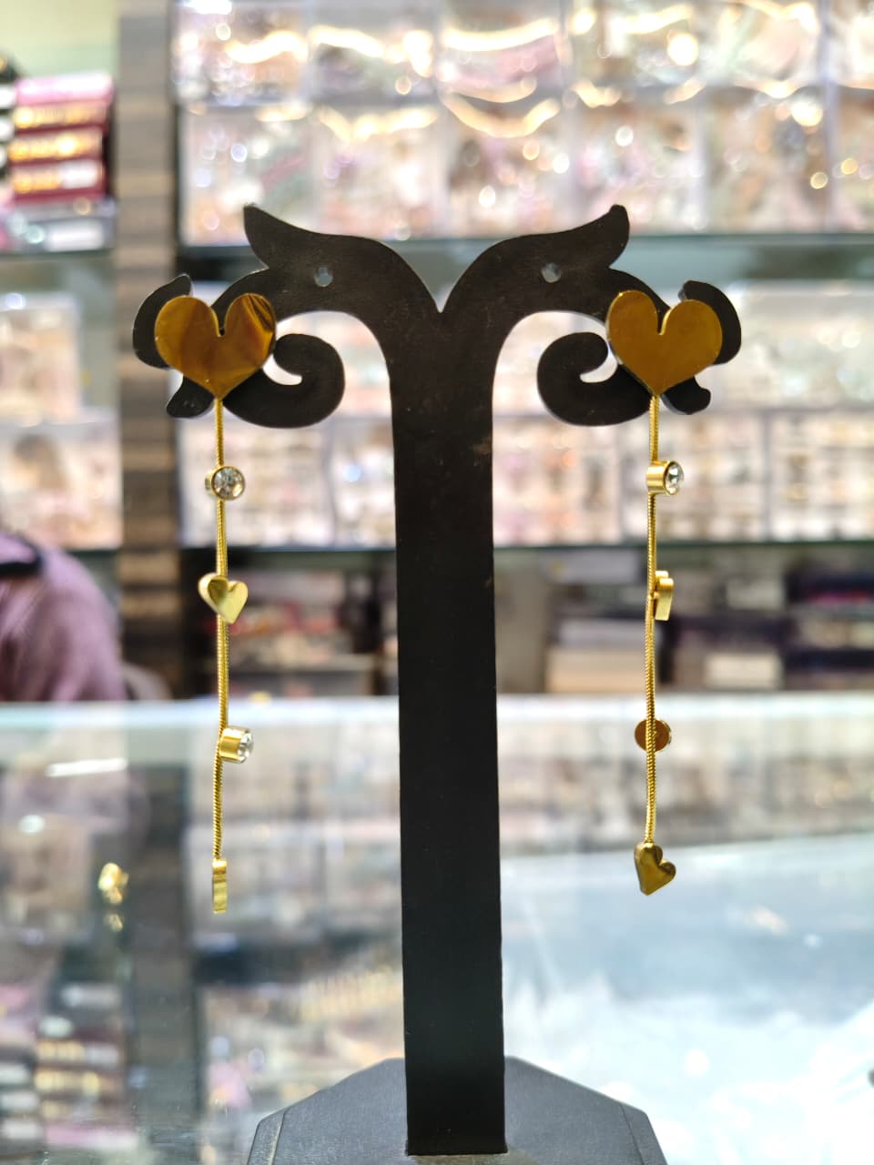 Heart and Key Dangle Earrings