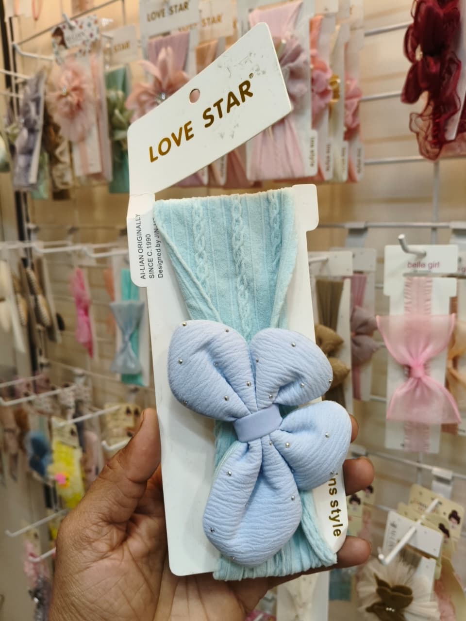 Blue Bow Baby Headband