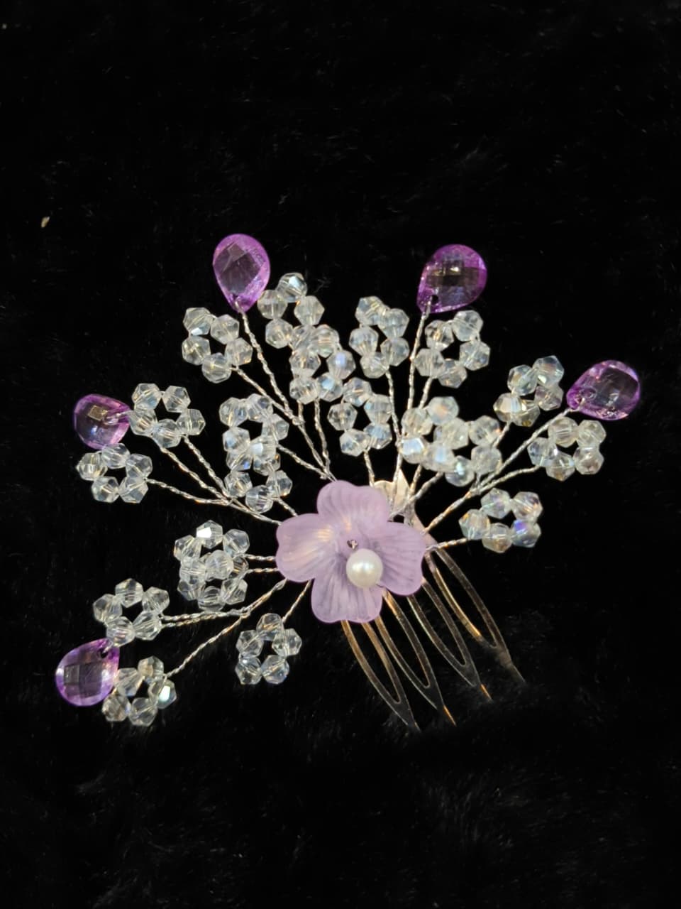 Crystal Floral Hair Comb Clip