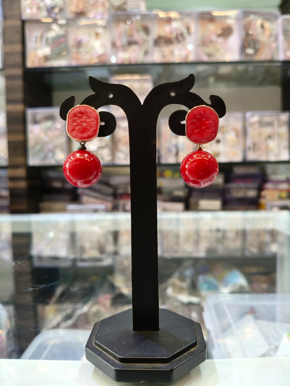 Red Statement Earrings