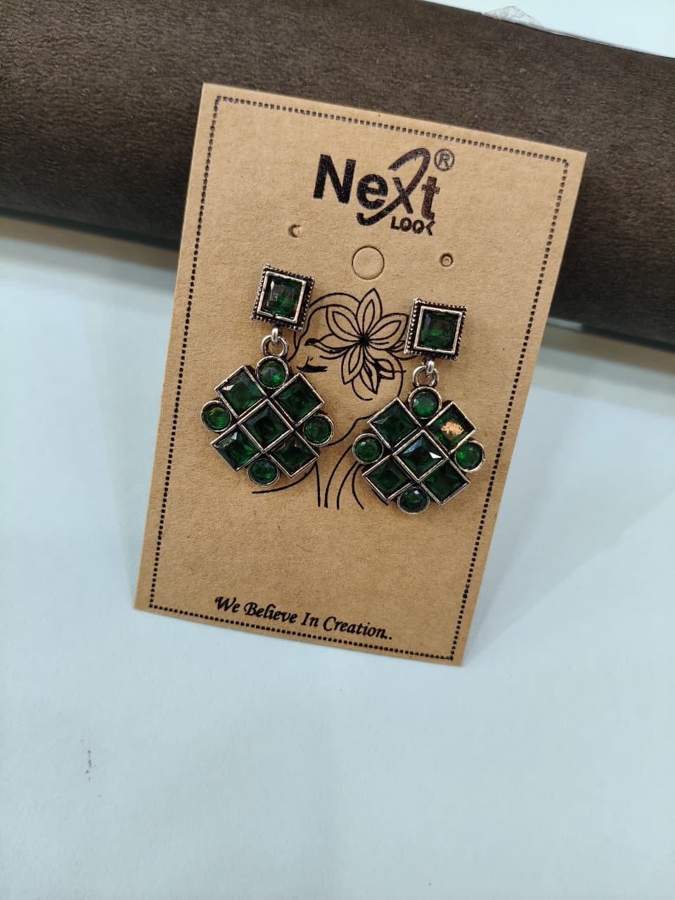 Elegant Green Stone Earrings
