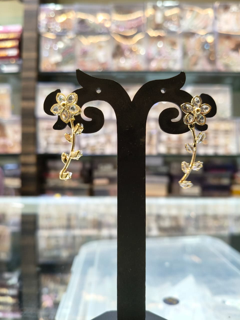 Floral Gold-Toned Earrings