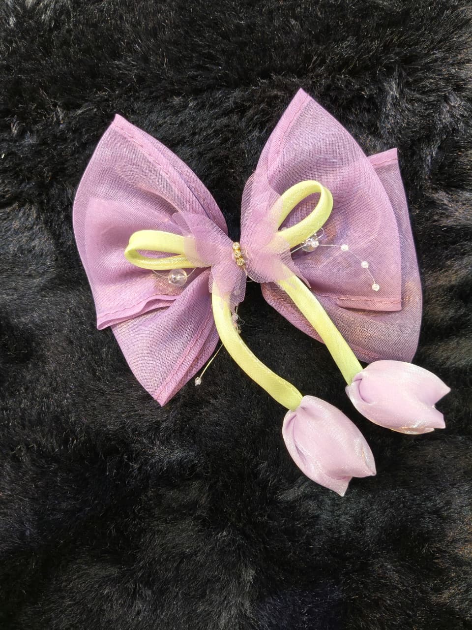 Lavender Tulip Hair Bow For Kids