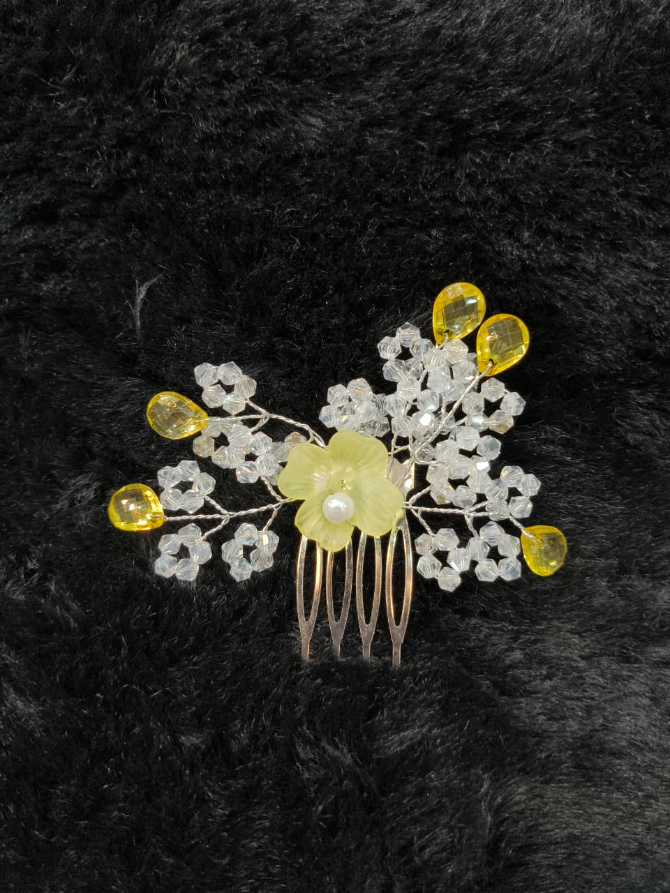 Floral Crystal Hair Comb Clip