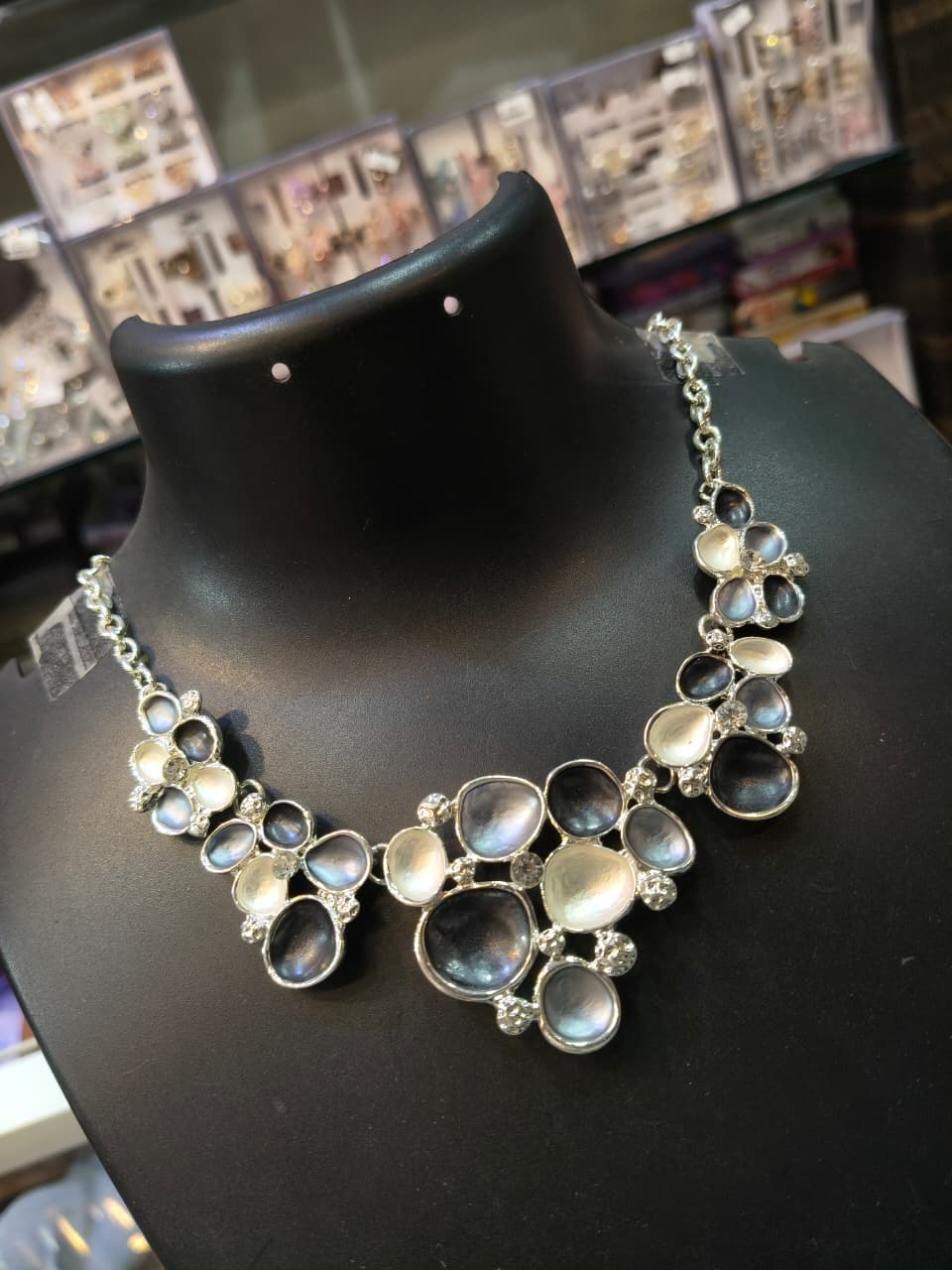 Elegant Gemstone Cluster Necklace