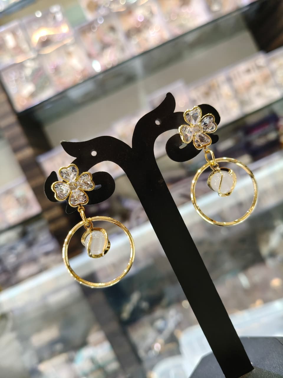Elegant Floral Hoop Earrings