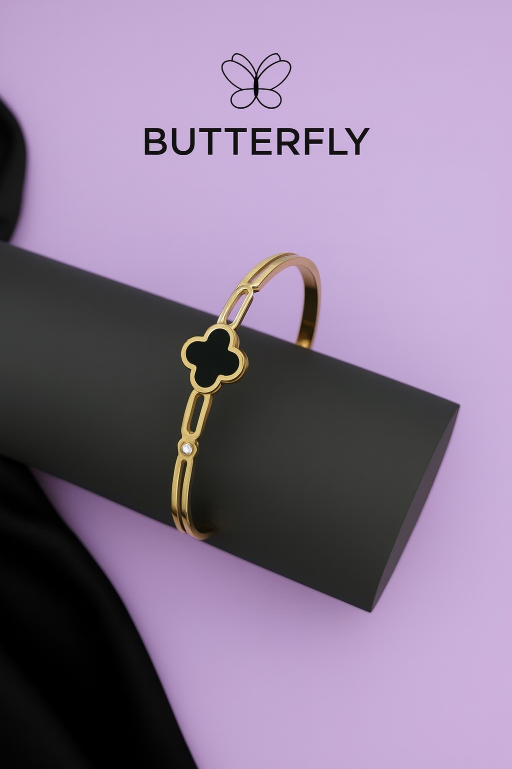 Butterfly Gold Clover Bracelet