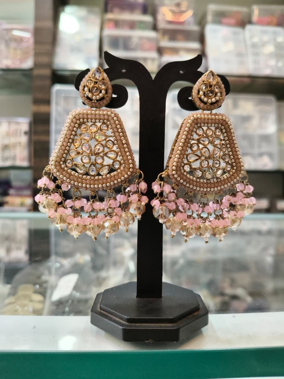 Traditional Kundan Chandbali Earrings