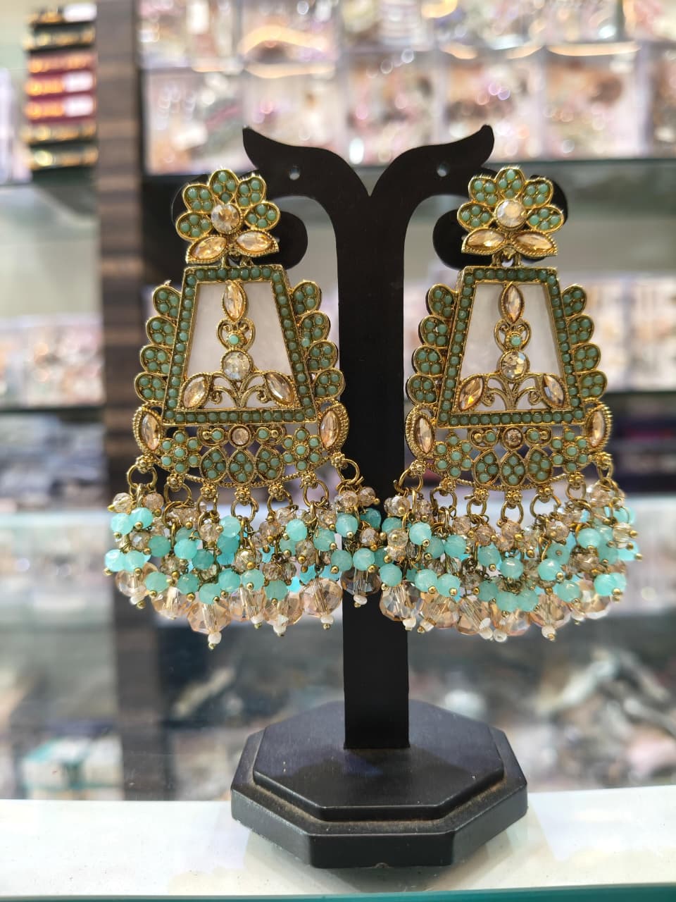 Traditional Kundan Chandbali Earrings