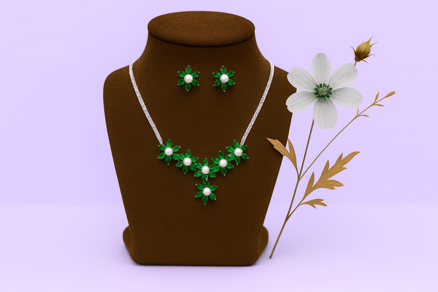Green Floral Necklace