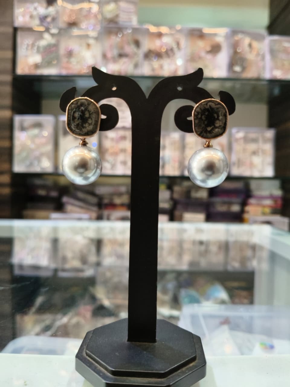 Pearl Drop Statement Earrings