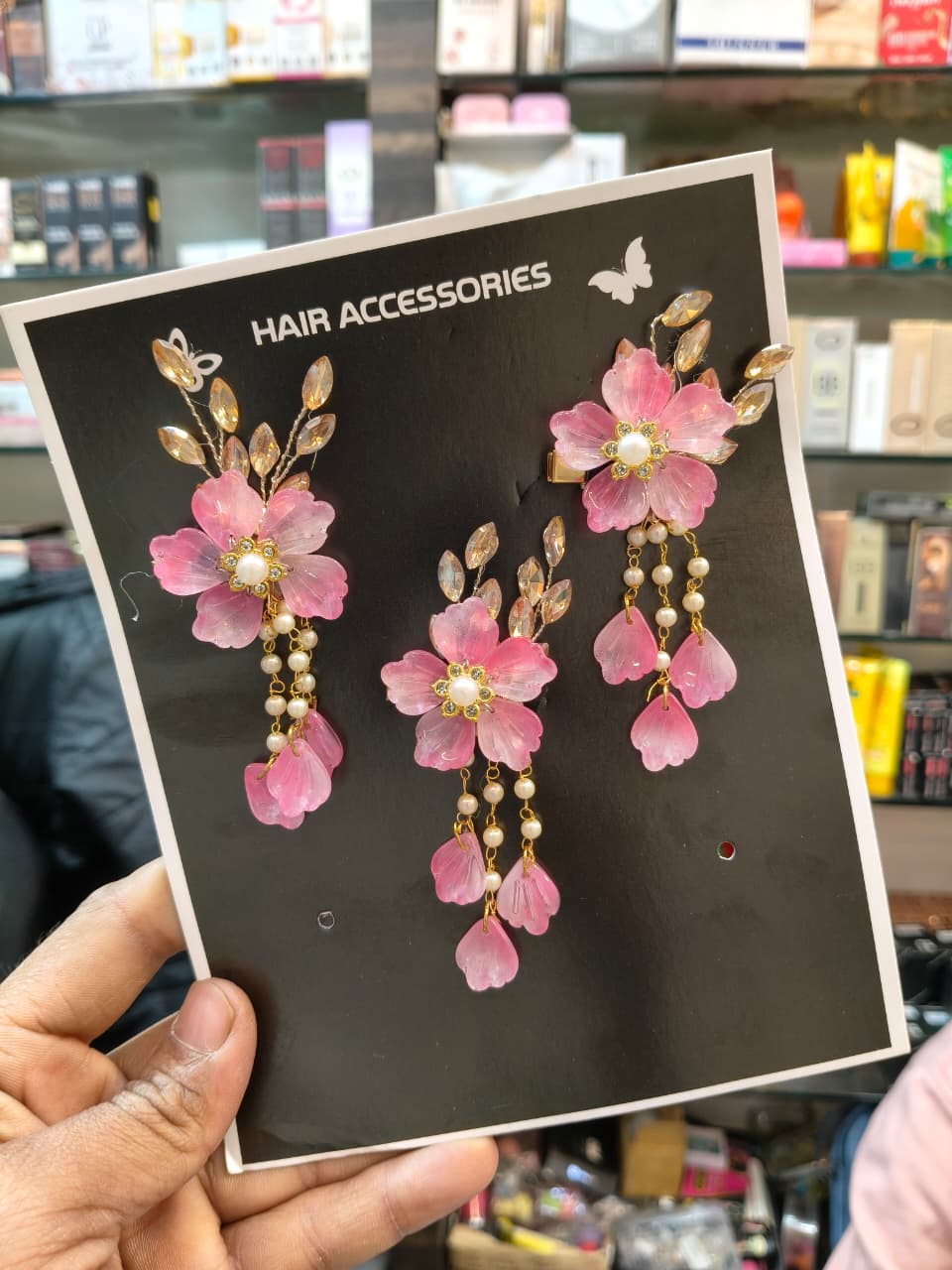 Floral Pearl Hair Clips