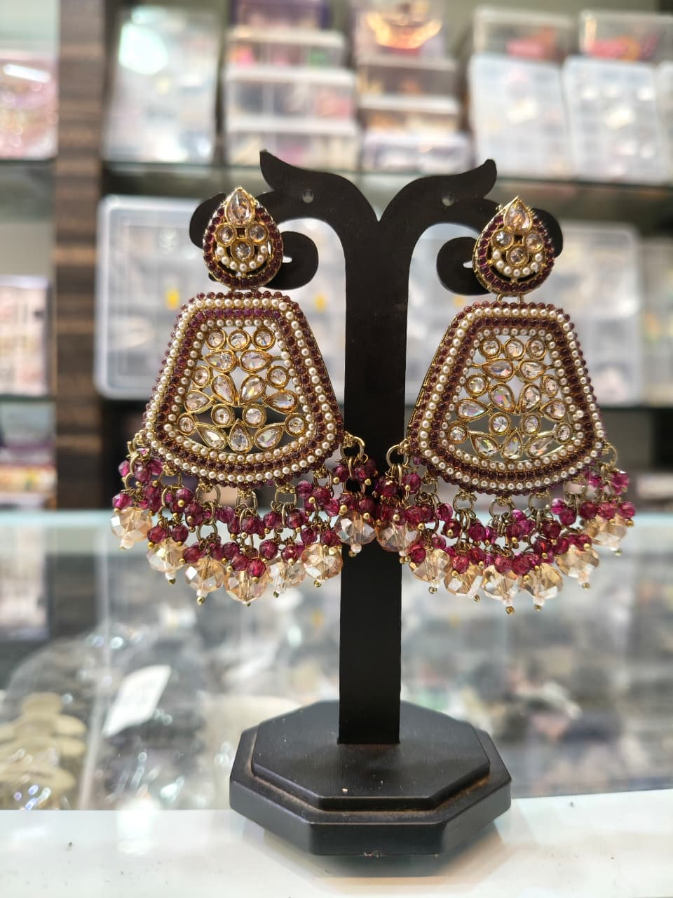 Traditional Kundan Jhumka Earrings