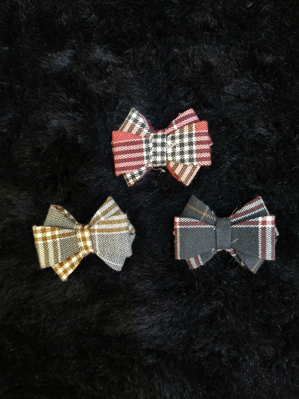 Plaid Bow Hair Clips