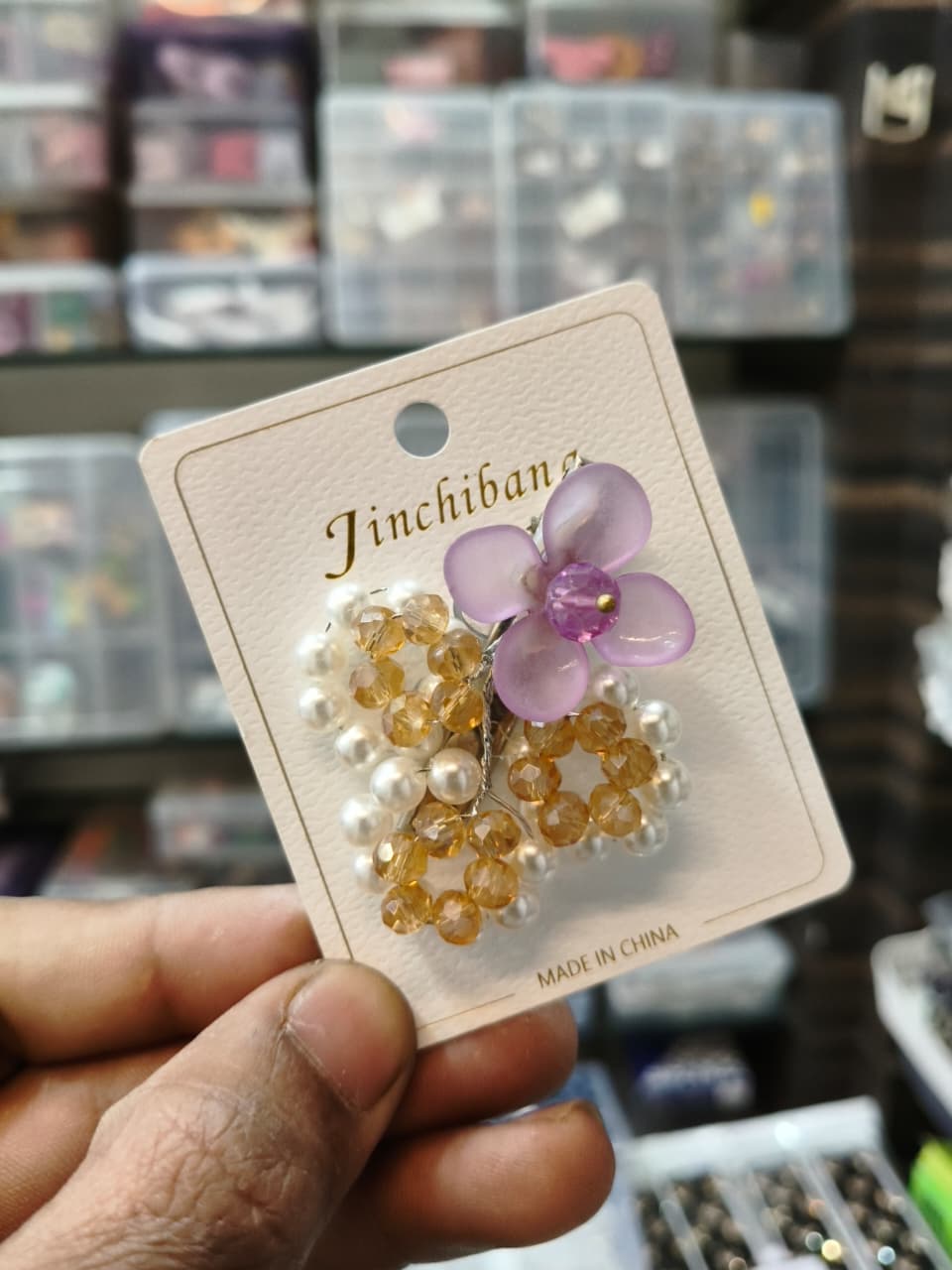 Floral Pearl Hair Clip