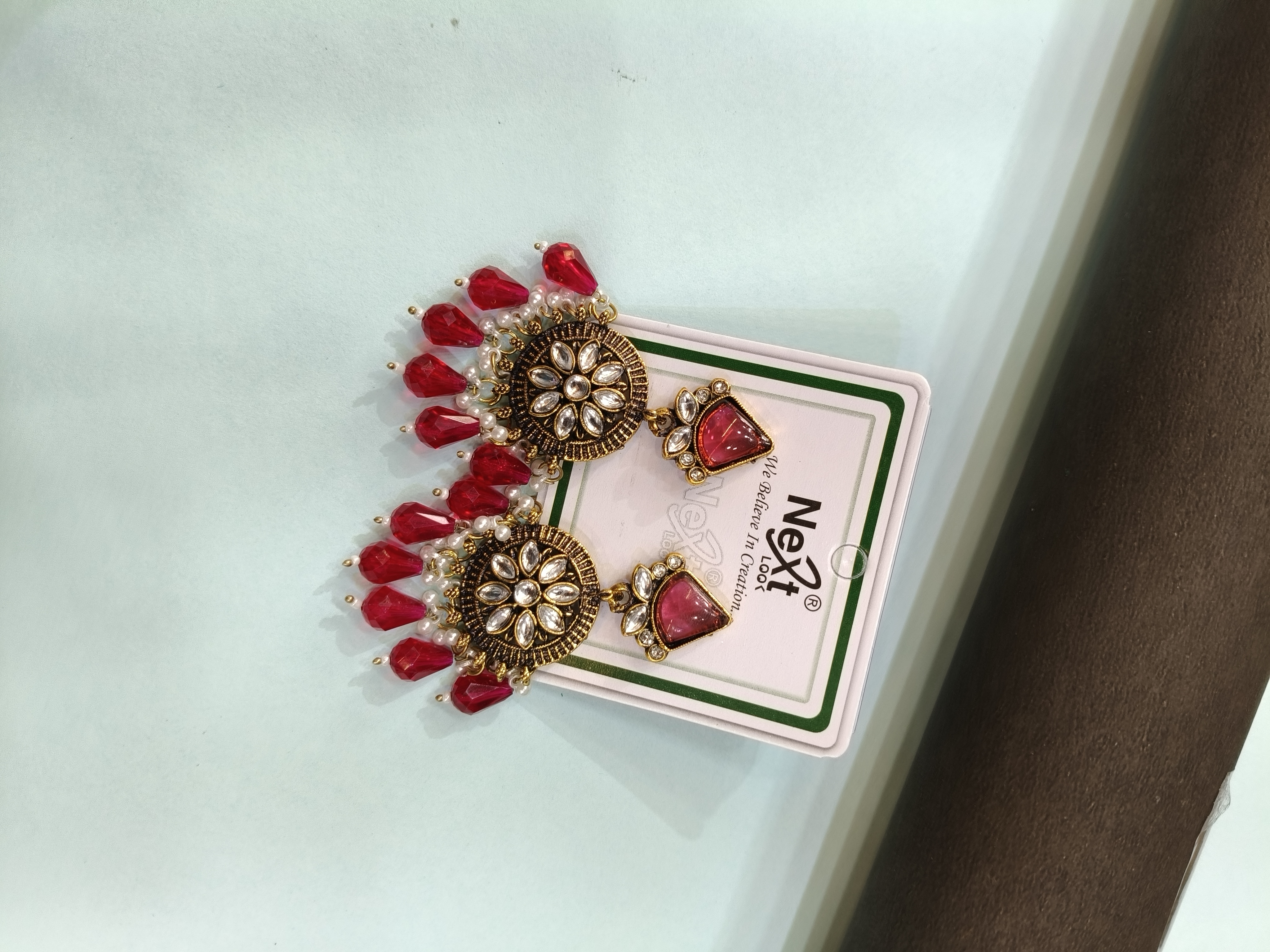 Traditional Red and Gold Earrings
