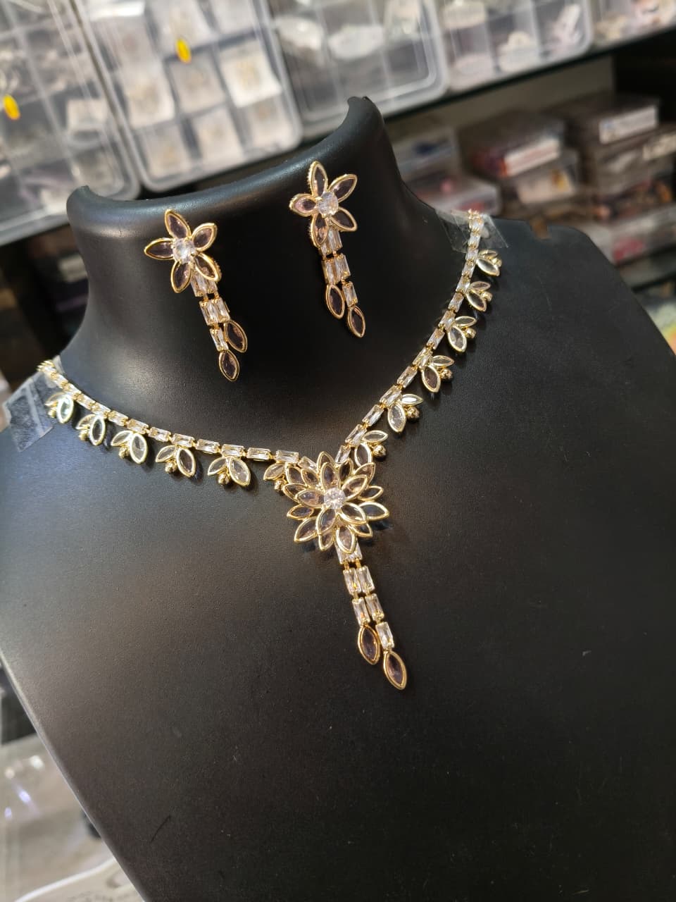 Floral Crystal Jewelry Set