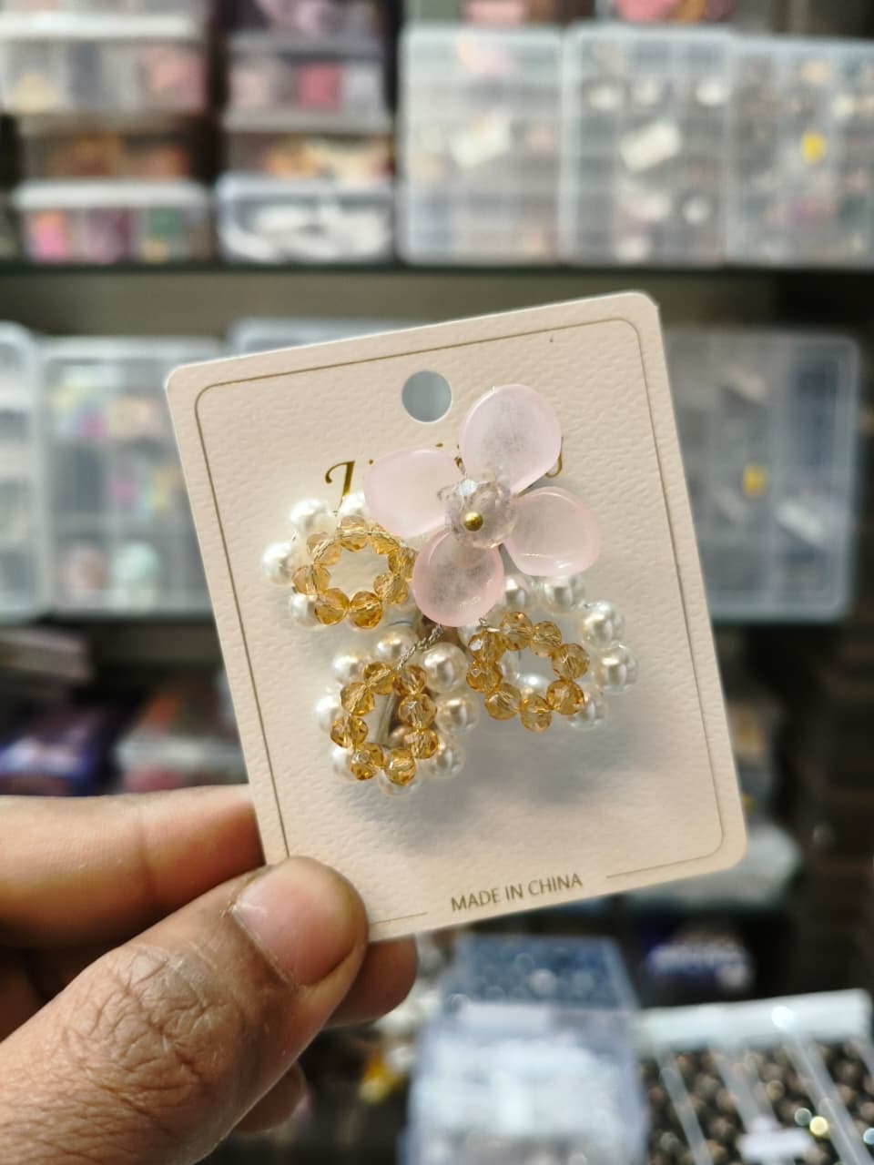 Floral Pearl Hair Clip