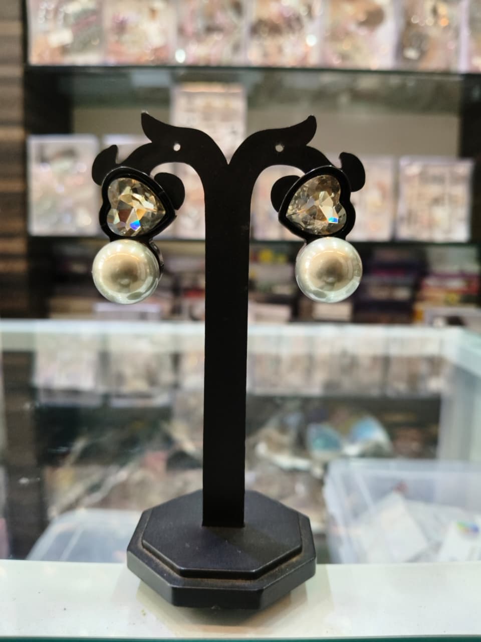 Pearl Crystal Stud Earrings