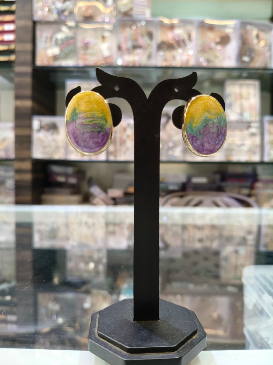 Multicolor Stone Stud Earrings