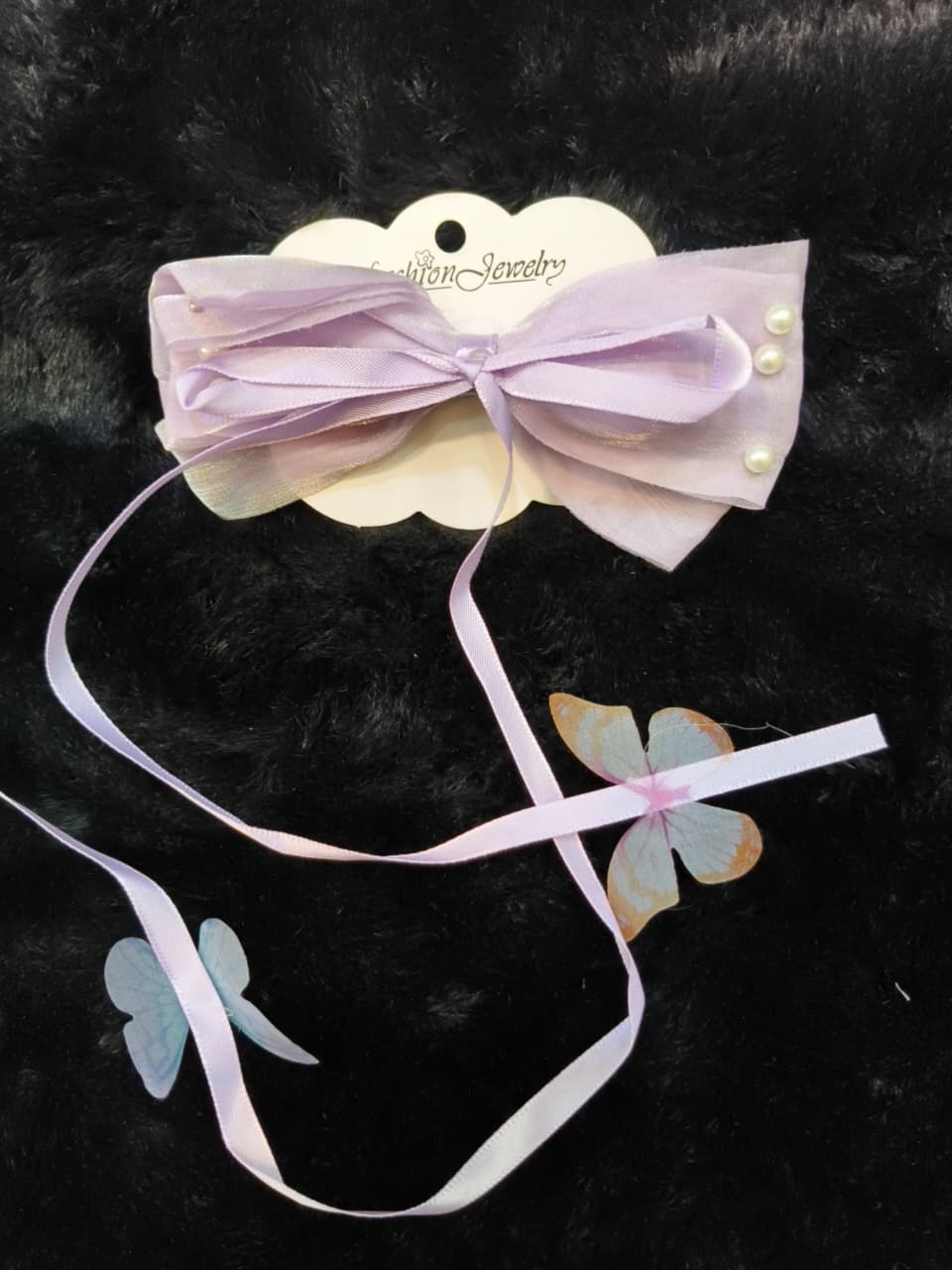 Lavender Satin Bow Hair For kids