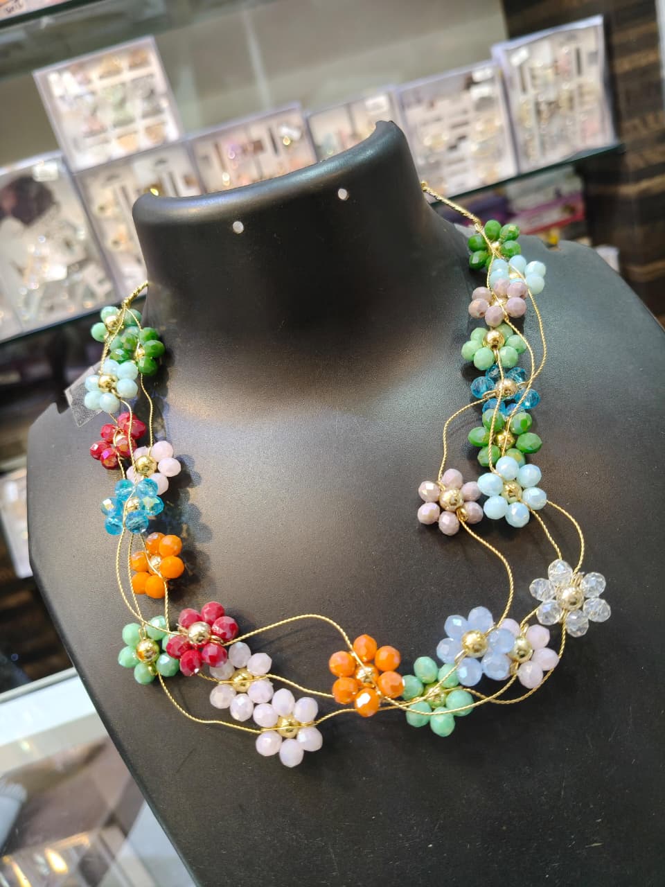 Multicolor Floral Bead Necklace