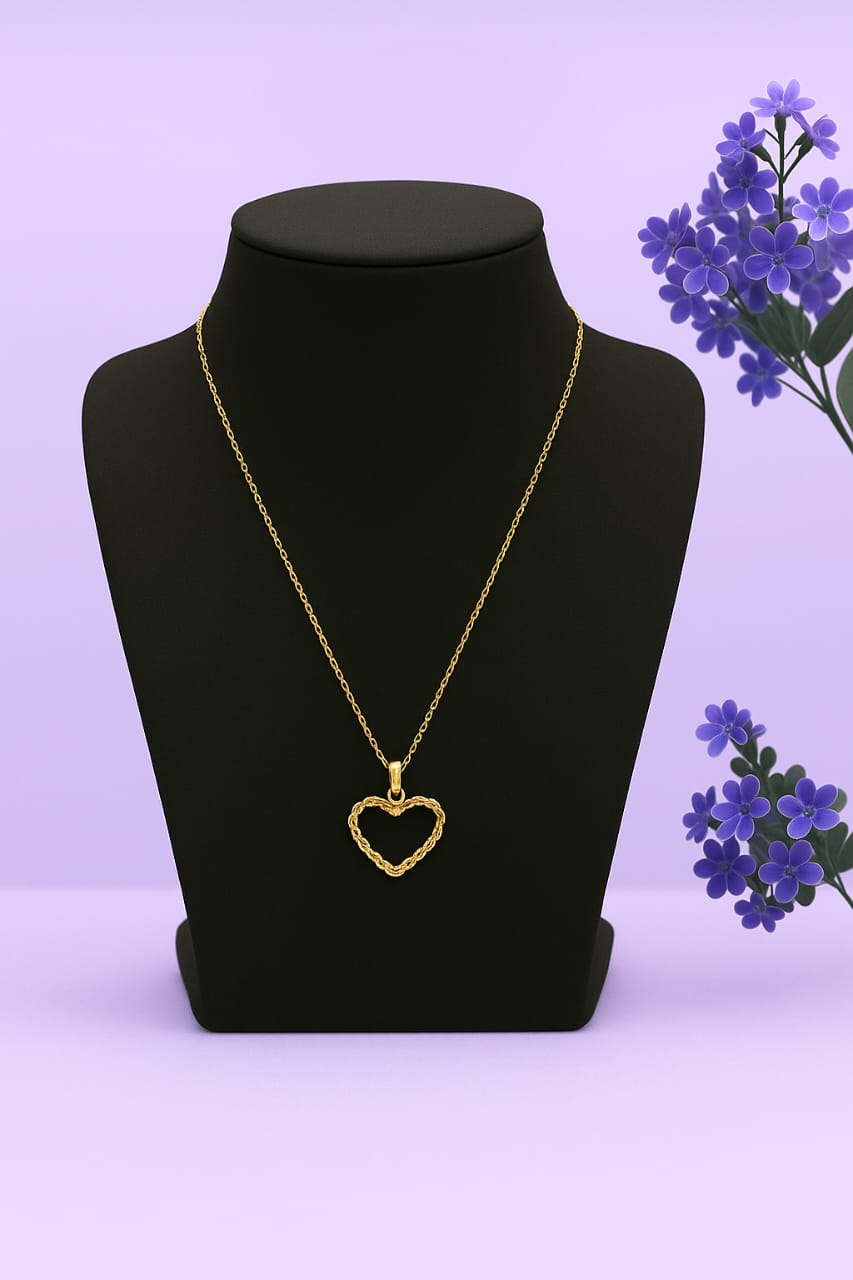 Gold Heart Pendant Necklace