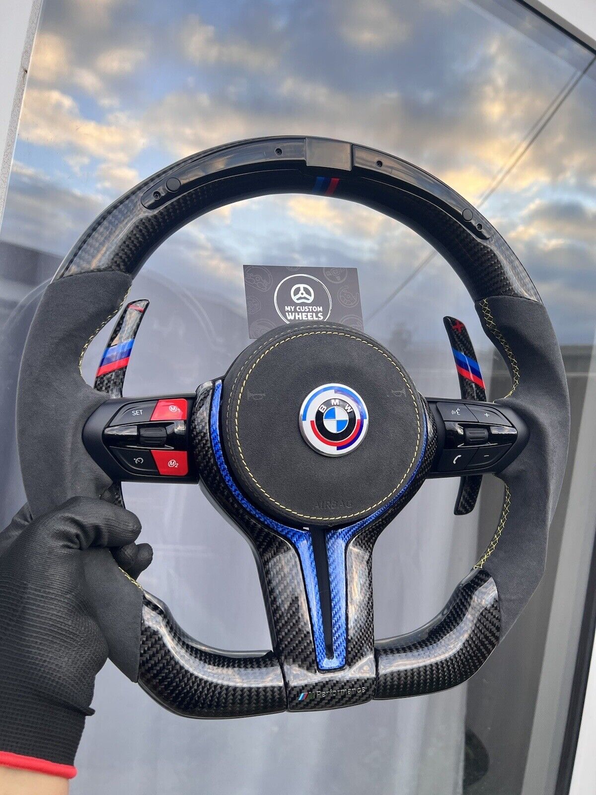 BMW F10 F20 F22 F30 F80 1 2 3 4 5 Real Carbon Steering Wheel Full Set Customized