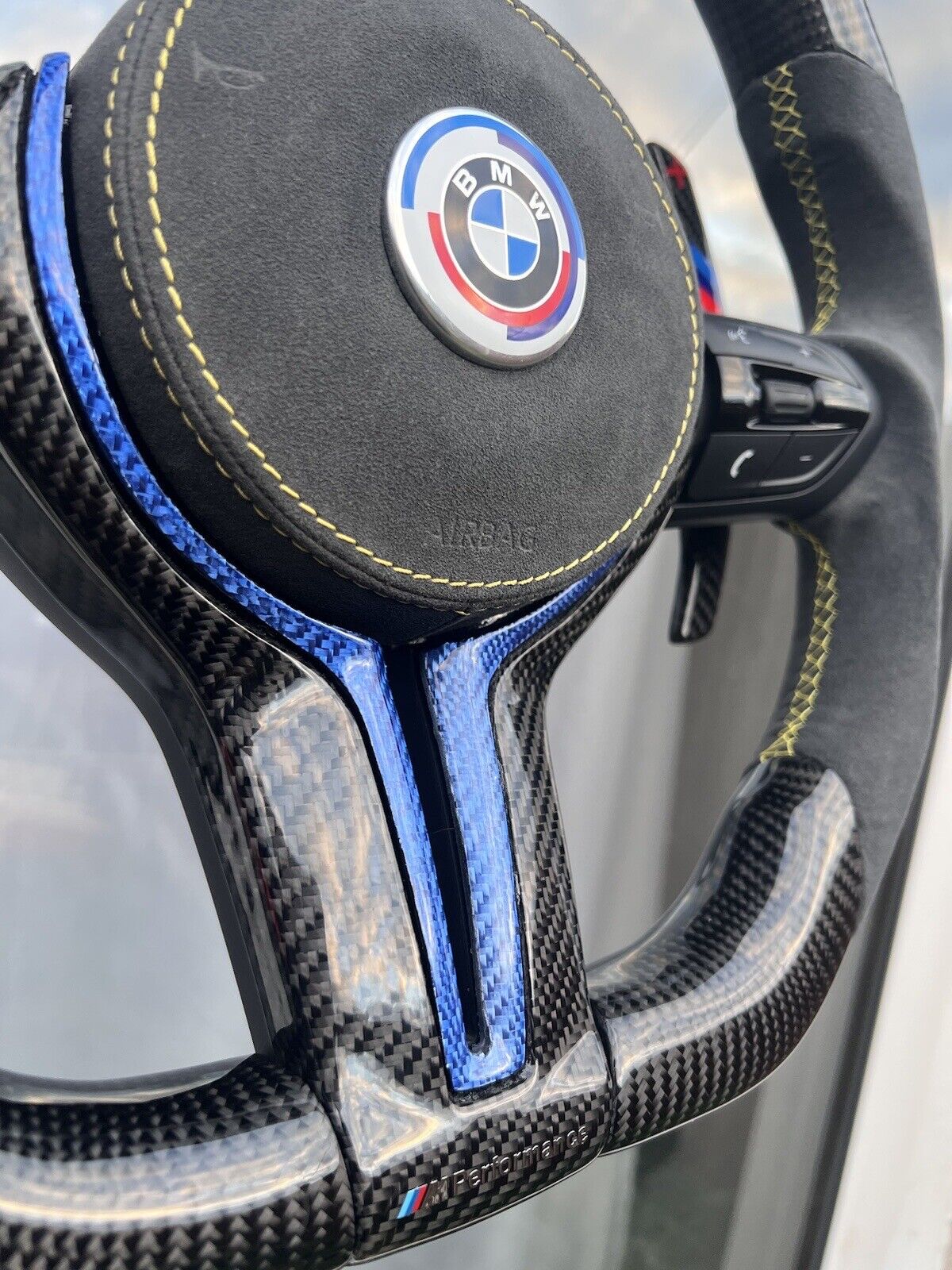 BMW F10 F20 F22 F30 F80 1 2 3 4 5 Real Carbon Steering Wheel Full Set Customized