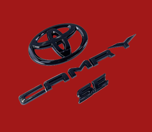 Toyota Camry se blackout emblem overlays KIT 2018-2023 – black Toyota Camry emblem