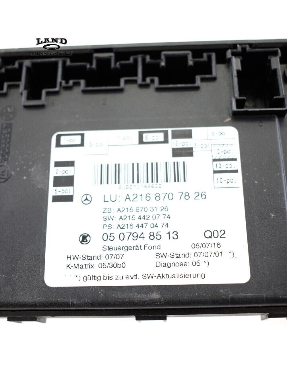 MERCEDES W216 CL-CLASS REAR VENT GLASS WINDOW REGULATOR CONTROL MODULE COMPUTER