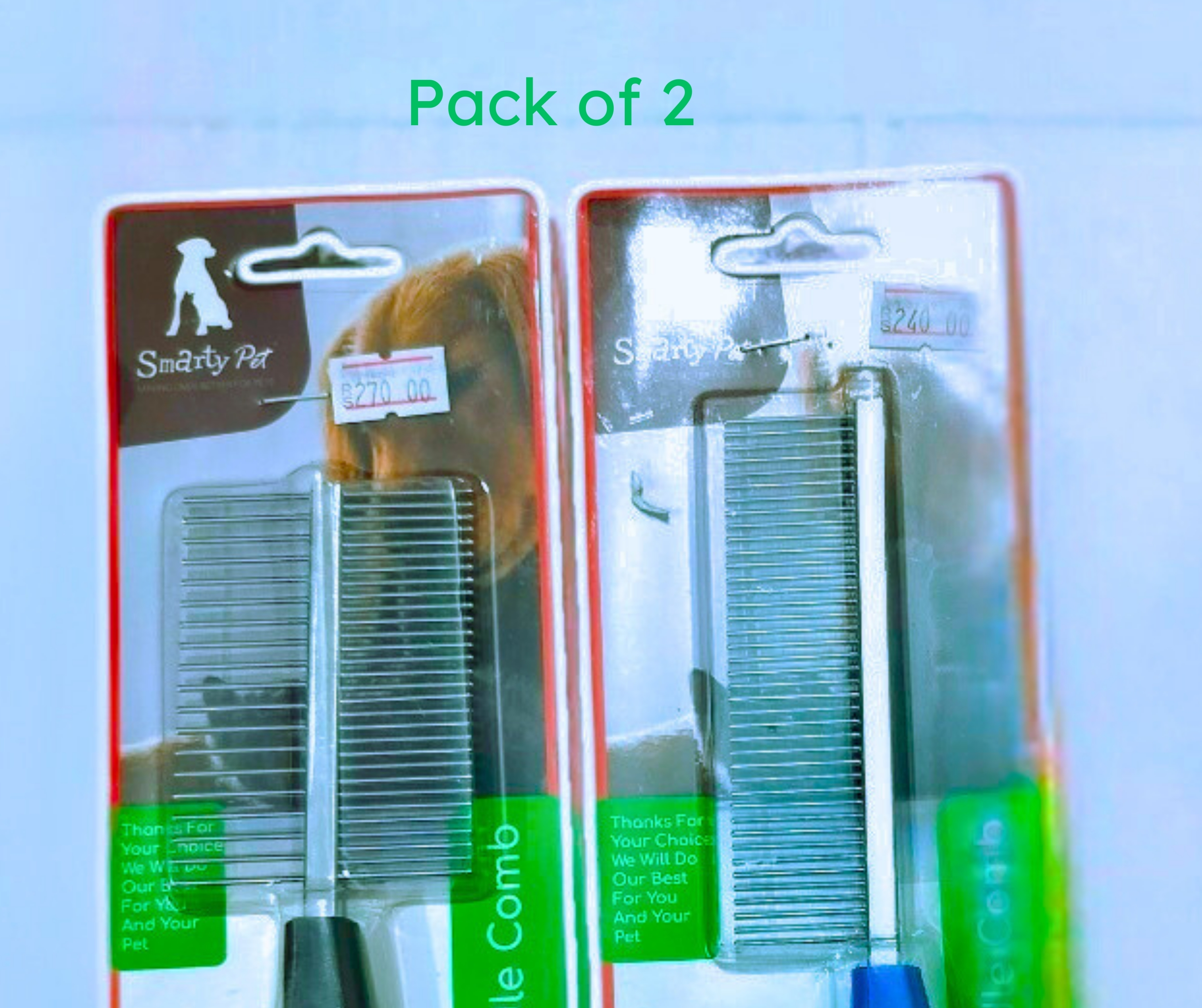 Double & Single-Sided Handle Comb Pack of 2